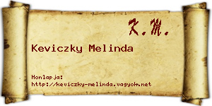 Keviczky Melinda névjegykártya